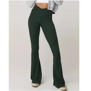 OFFLINE By Aerie Real Me High Waisted Crossover Flare Legging Black M thumbnail 2