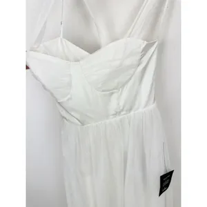 Lulus Twirling For You Ivory Lace-Up Bustier Tulle Midi Dress A Line Large NWT thumbnail 8