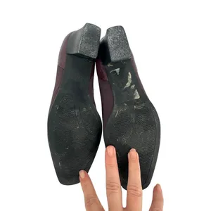 Vintage Naturalizer Jeannie Pumps Women 7.5 M Burgundy Fabric 2" Block Heel thumbnail 4
