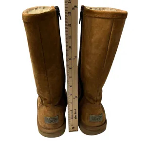 UGG Australia Kenly 1890 Winter Tall Chestnut Suede Side Zip Boots Womens Size 8 thumbnail 8