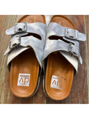 DV Dolce Vita Carther Tie Dye Slide Sandals Women's Size 8 Gray Blue Platform thumbnail 9