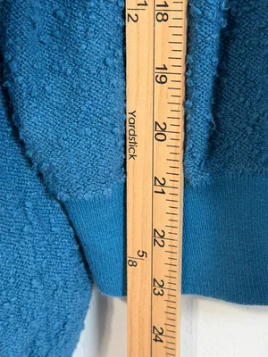 Free People Found My Friend Bouclé Pullover Sweater Size Small Oversized Teal thumbnail 8