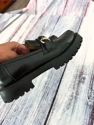 Zara Classic Black Chunky Lug Sole Loafer thumbnail 5