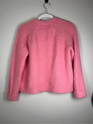 Sleeping On Snow By Anthropologie Pink Ribbed Fuzzy Open Cardigan S thumbnail 5