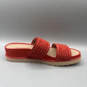 Donald Pliner Cait Sandals Size 9 Red Wedge Slides Summer Tomato Girl Mules thumbnail 7