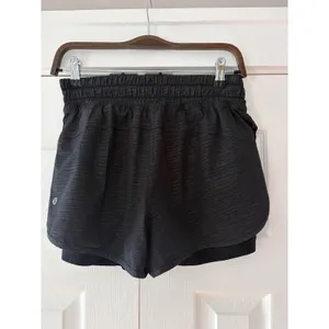 Lululemon Peloton Tracker‎ Short V 4 Black Jacquard Running Shorts Womens 8 thumbnail 2