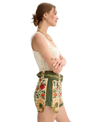 FARM Rio Sand Garden Tapestry Shorts in 27 Womens Print Cotton Twill thumbnail 3