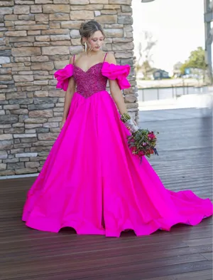 Sherri Hill Prom Dress Magenta thumbnail 1