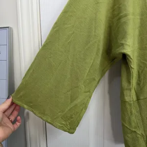 Vintage Worthington green soft knit rayon‎ wide sleeve cropped sweater large thumbnail 2