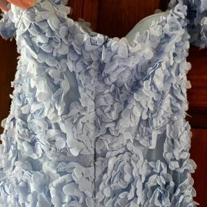 Faeriesty 3D Flower Off Shoulder Dress Size Small Light Blue Prom Homecoming thumbnail 6