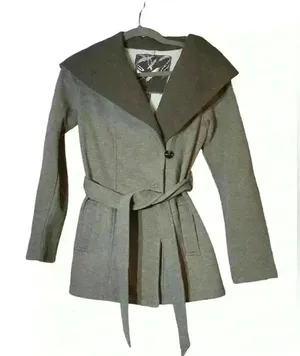 Sebby Tan & Brown Hooded Knit Belted Jacket Size Small Warm | Cozy‎ | Fall thumbnail 1