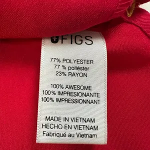 Figs Scrub Top Women’s XS Stretch Pockets Pink/Red Medical Wear thumbnail 10