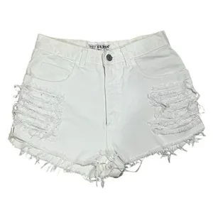 Vintage GUESS Women's White High-Waisted Cut-Off Denim Shorts Standard Size 12 thumbnail 4