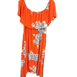 Floral Off Shoulder‎ Long Maxi Floral Sundress L/XL Boho Chic Beach Milkmaid thumbnail 2