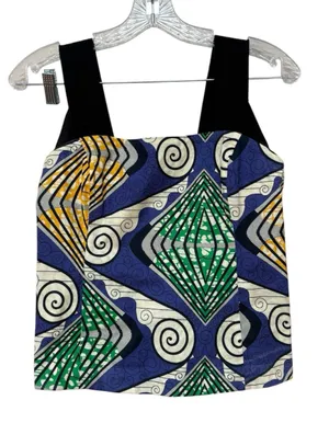 Soft Surroundings Geometric Print Tank S M Artsy Boho Eclectic Smocked Back thumbnail 1