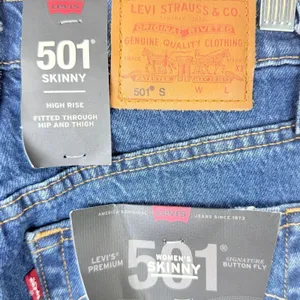 Levi's Women 501 Skinny Jeans 23x28 Blue High Rise Button‎ Fly Dark Wash Denim thumbnail 3