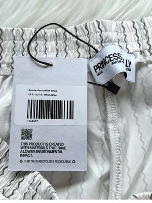 Princess Polly White Striped Wide Leg Relaxed Fit Pants NWT 6 thumbnail 4