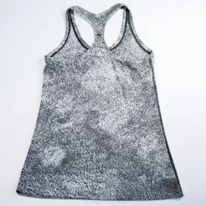 Lululemon Cool Racerback II Tank Women Size 4 Luon‎ Spray Jacquard White Black thumbnail 2