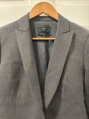 J.CREW 365 Parke Blazer Italian Stretch Wool J5383 One Button Jacket Gray Size 0 thumbnail 4