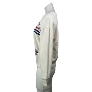 Polo Ralph Lauren Travel Cream Fleece Long Sleeves Patchwork Sweatshirt Top SP thumbnail 2