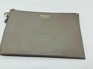 Kate Spade Women's Light Grey Zip Closure Pouch Wristlet Size Large thumbnail 1