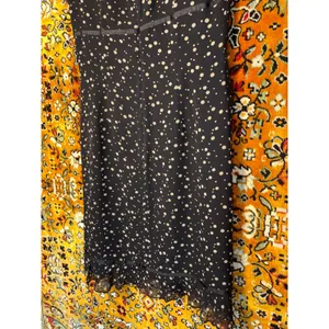 Vintage 100% Silk Black Cream Polka Dot Flutter Sleeve Midi Dress Size 8 thumbnail 8