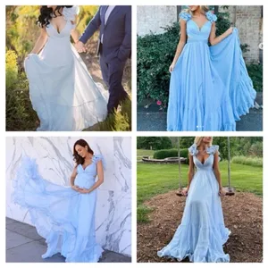 Mac Duggal 67911 Womens Ruffled Tiered Cut Out Chiffon Gown Dress thumbnail 5