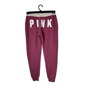 Pink Victoria's Secret Joggers Women XS Pink Logo Sweatpants Athleisure Lounge thumbnail 3