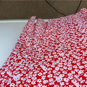 Showpo. Red and White Ditsy Floral Red Dress Midi Slitted Dress Size 16 thumbnail 6