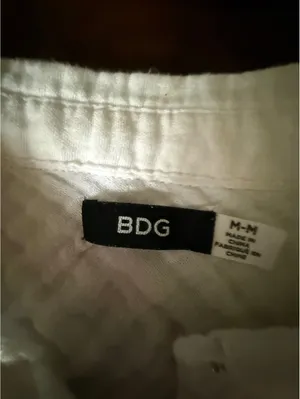 BDG White Button-Up Long Sleeve Shirt, Medium thumbnail 3