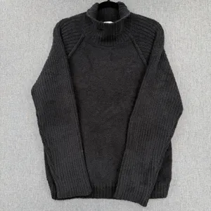 Softies Marshmallow Rib Mock Neck Sweater Black Sz L Plush Cozy Lounge Oversized thumbnail 8