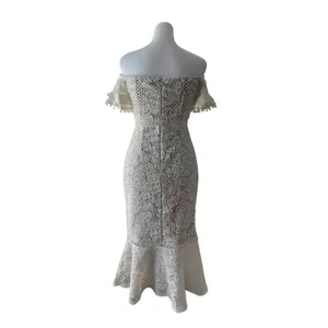 Twosisters the Label Erica White Lace Off the Shoulder Mermaid Midi Dress thumbnail 11