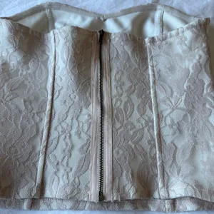 ✨ Dreamy Lace Corset Tube Top – Soft Ivory Fairycore Bustier Small 🤍✨ thumbnail 4