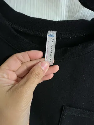 Free People Top Crop Black Long Sleeve thumbnail 3
