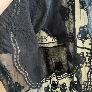 Unbranded Sheer Floral Lace Tunic Plus Size Black Women V-Neck Embroidered thumbnail 4