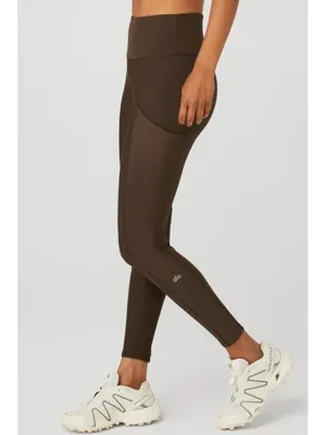 Alo Ribbed Airlift High-Waist 7/8 Enchanted Leggings Espresso Hi-Rise Waisted S thumbnail 5