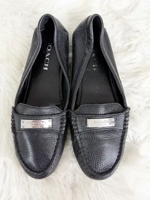 Coach Fredrica Black Leather Loafers Moccasins Women’s Size 6.5B thumbnail 1