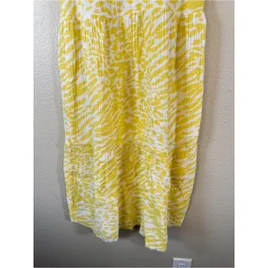 Nation LTD Yellow Animal Print Cotton Mini Dress Womens XS Casual Summer Beachy thumbnail 10