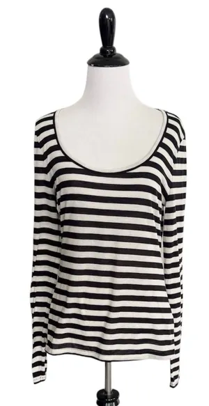 Maeve by Anthropologie Striped Tee size Large thumbnail 1