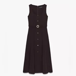 Nwt Zara Belted Midi Dress Size S thumbnail 6