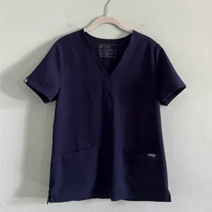 FIGS Casma FIONx Three Pocket Navy Blue Short Sleeve Scrub Top thumbnail 4