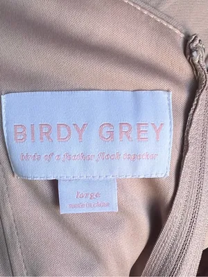 Birdy Grey Spence Convertible Maxi Dress Bridesmaid taupe Chiffon Sz L NWT thumbnail 9