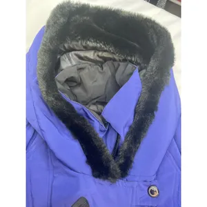 Black Bear Women's Blue Hooded‎ Jacket Snap Button Up Puffer Coat Size 12 thumbnail 9