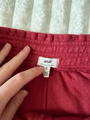 Aerie Women’s Casual Drawstring Knit Shorts - Burgundy thumbnail 5