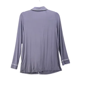 Shapeez Gray Bamboo Spandex Button Down Pajama Set Small Long Sleeve Wide Leg thumbnail 4