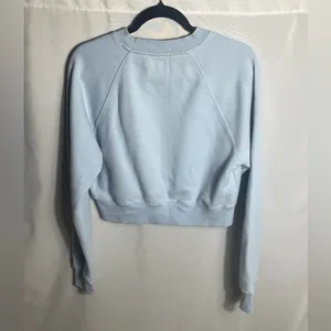 Tna Cozy Fleece Cropped Sweatshirt Light Blue Women's Size L Pullover thumbnail 2