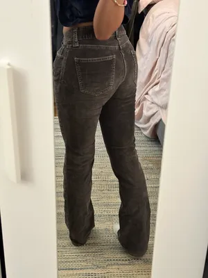 y2k brown corduroy bootcut jeans thumbnail 2