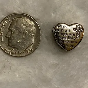 Silver Heart Charm with Inspirational Message thumbnail 7