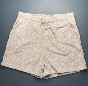Gray Terry Cloth High Rise Shorts With Pockets Size M thumbnail 1
