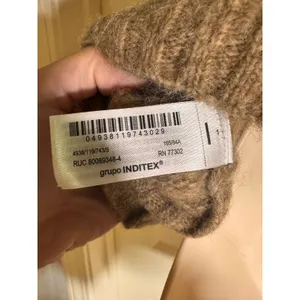 Zara Brown Wool Alpaca Blend Ruffle‎ Sleeve Knit Vest Sweater NEW S thumbnail 5